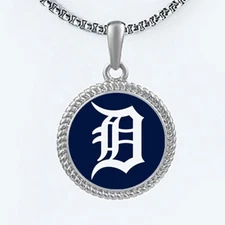 Detroit Tigers Womens Mens Link Chain Pendant Necklace w Gift Pkg D22