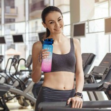 1L Water Bottle Motivational Drink Flask With Time Markings BPA Free Sport Gym — image 9