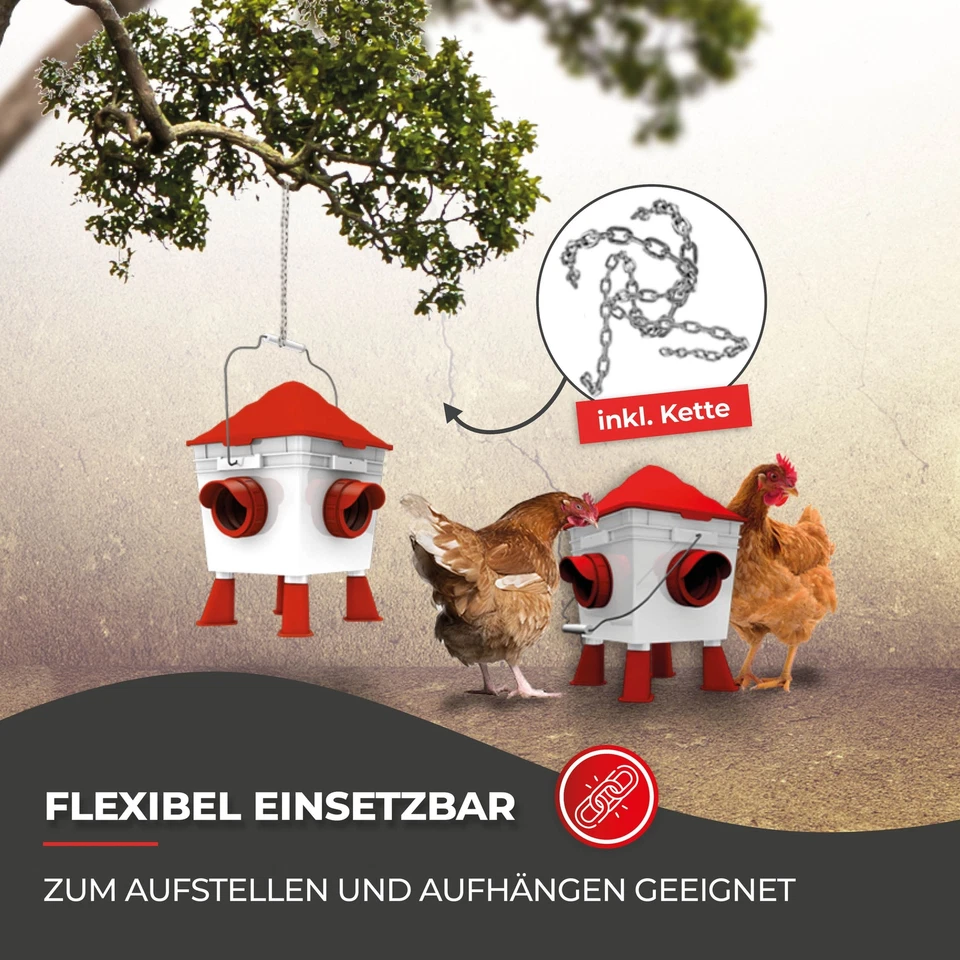 Futterautomat für Hühner (4 Anschlüsse) "MAX" 8 Liter - Bild 3 von 4