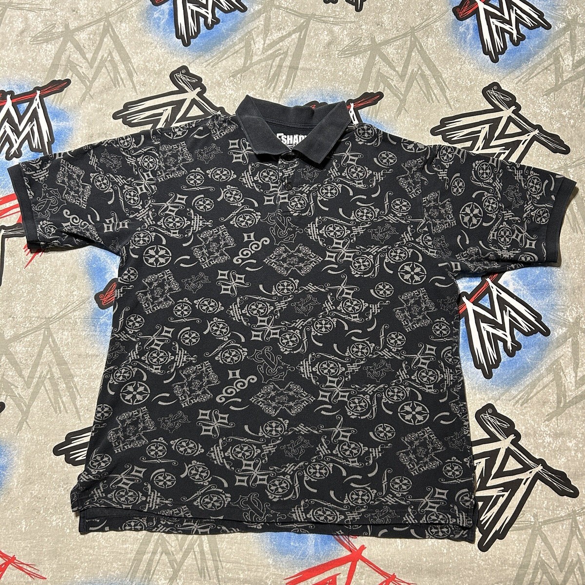 Shady Ltd Men's XL Polo Shirt Marshall Mathers Eminem Graffiti | eBay