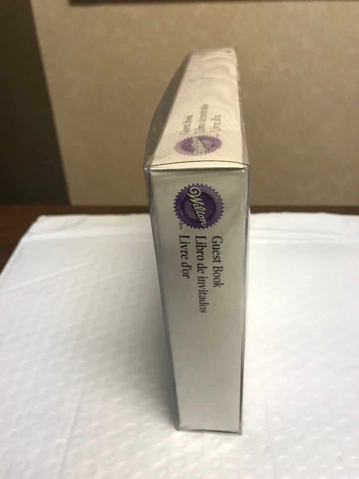 Wilton ELEGANTE Moderno Encaje Libro de Invitadas BODA BLANCO 60 PÁGINAS A DOBLE CARA Foto 4 de 4