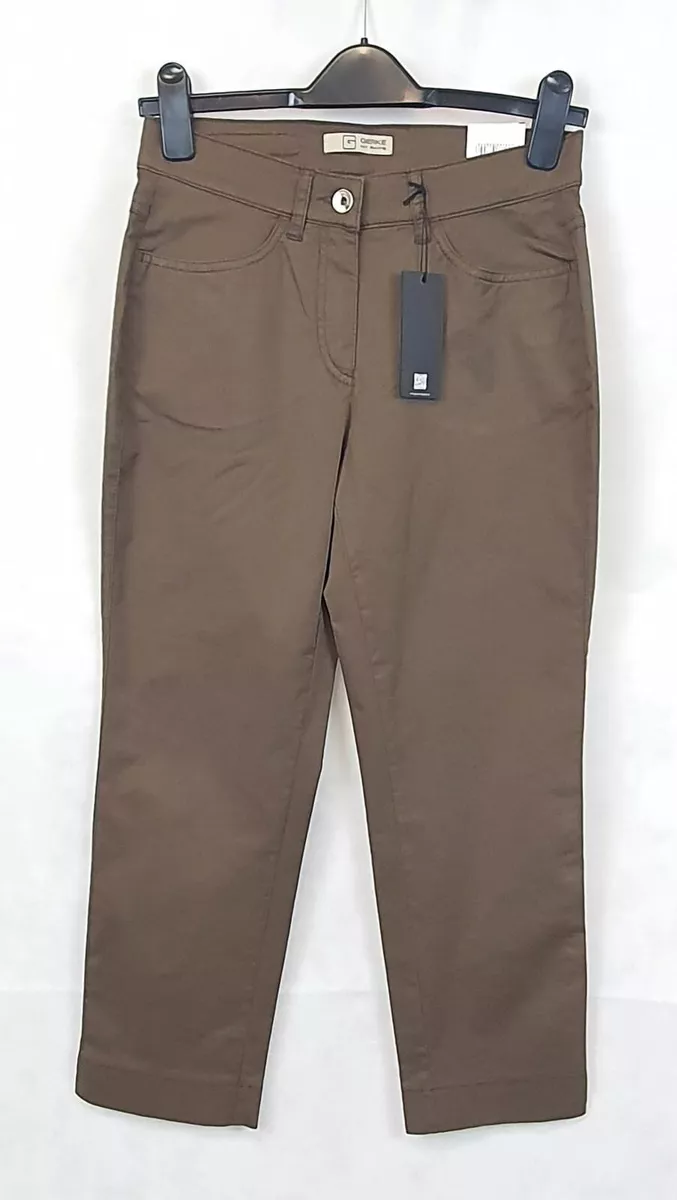 Gerke My Pants Lori S Cropped Trousers Size 38 UK 10 Brown RRP 42
