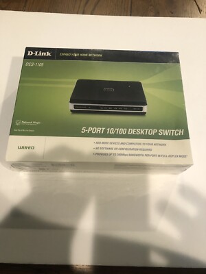D-Link  DES (DES1105) 5-Port 10/100 Desktop External Switch Factory Sealed NIB