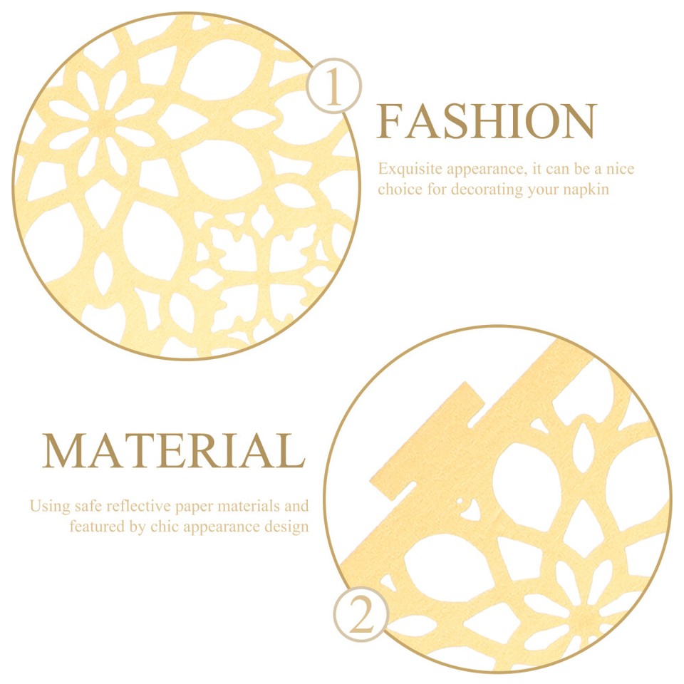 50pcs Hollow Paper Napkin Rings Paper Napkin Holder Paper Serviette