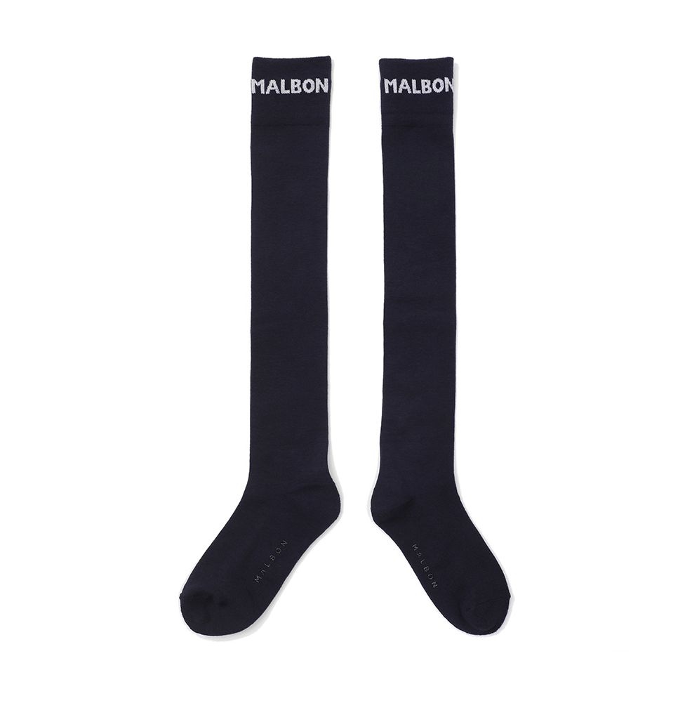 【MALBON GOLF】 Malbon Folding Over Knee Socks ■WOMAN Malbon Golf] Bucket Folding Over Knee Socks - Navy | eBay