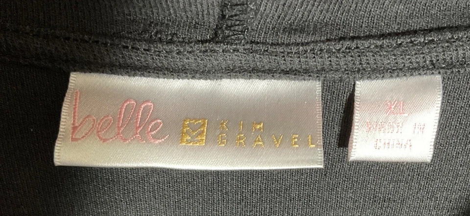 Belle By Kim Gravel Mujer XL Negro Cremallera Sudadera con Capucha con Bolsillos y Cintura Ajustable Foto 2 de 3