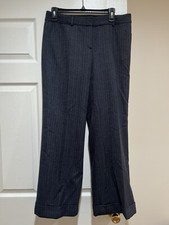 ELIE TAHARI WOMEN WOOL PANTS SIZE 6. GRAY BLUE PANTS BOTTOMS EEUC