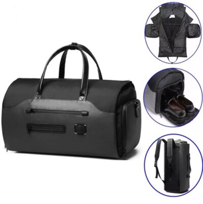 Travel Waterproof Anti-Theft Multifunctional Duffle Garment Bag Backpack  Black | eBay
