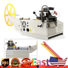 Hot & Cold Strip Cutter Automatic Webbing Tape Textile Ribbon Cutting Machine US
