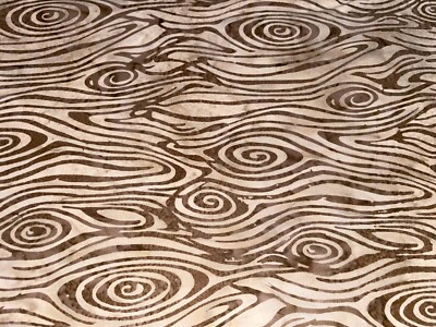 By 1/2 Yd Bali Batiks Cotton Quilt Store Fabric Wood Grain Lt. Brown Mocha