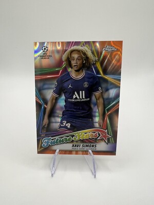 2021-22 Topps Chrome UCL Xavi Simons Future Stars Orange Lava PSG #FS-7
