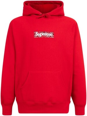 Supreme Bandana Box Logo Hoodie Large L Red New FW19 | eBay