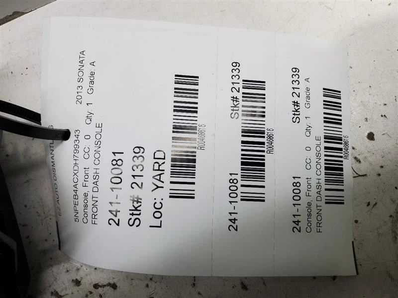 Hyundai Sonata 2011-2014, consola piso delantero 1 pieza base, n.º de parte: 84780-38000 Foto 3 de 4