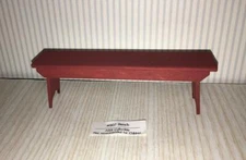 MINIATURE DOLLHOUSE 1:12 SCALE RED WOOD BENCH BY SIR THOMAS THUMB - 907.2