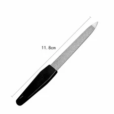 2 PCS DOUBLE SIDE METAL MANICURE/PEDICURE NAIL FILE WITH BLACK HANDLE