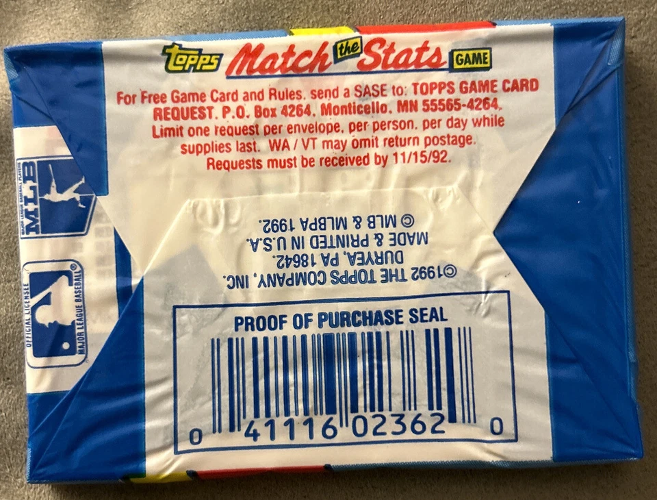 1992 Topps Wax Pack Rob Ducey Blue Jays (Top) Mike Greenwell Red Sox (Back) - Image 2 of 2