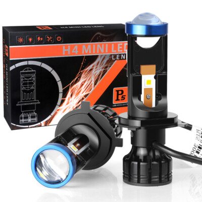 2x H4 H7 Mini Bi-LED Projector LED Lens Headlight Bulbs Kit Hi/Lo Beam Retrofit