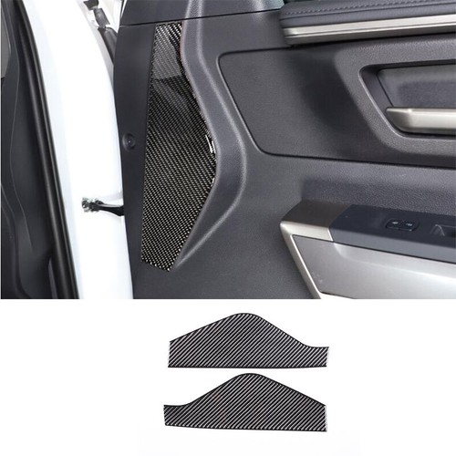 MXtech-23 ABS Carbon Fiber Look Rear Bumper Side Trim Panel Cover For Toyota Tundra 2022-2024 - Black, Self-Adhesive