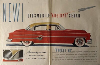 1951 Oldsmobile 98 Holiday Sedan General Motors Rocket Hydra Matic VTG Print Ad