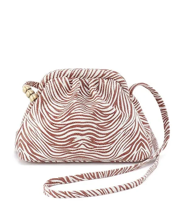 Hobo Brand Adalyn Small Frame Crossbody Bag Ginger Zebra New