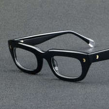 Vintege Square Eyeglass Thick Frames Lightweight Unisex Glasses Metal Decoration