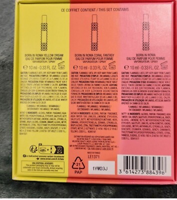 Valentino Born in Roma Womens 3 Piece Trio Perfume Fragrance