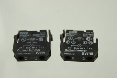 (2) EATON CUTLER HAMMER E22-D PILOT LIGHT SOURCE UNIT W/O BULB