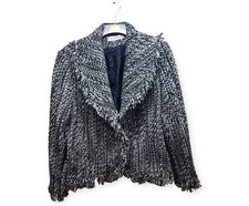 Simon Jeffery Women's Black/white/grey Mix Tweed Style Jacket Size Uk 20 (j2)