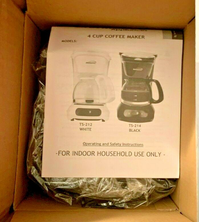 Cafetière 4 Tasses Brentwood TS-214 – Noire Ou Blanche – Neuve