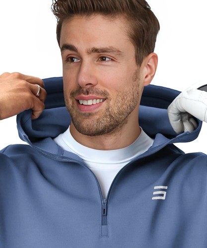 L Three Sixty Six Men's Therma Quarter Zip Hoodie Pullover - 1/4 Zip Sweater - Picture 4 of 6