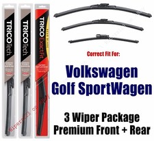Wipers 3pk Premium Front/Rear fit 2016+ Volkswagen Golf Sportwagen 19260/180/11H