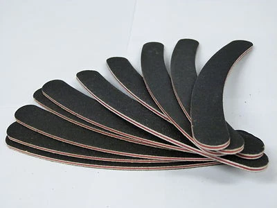 GK 10 DOUBLE SIDED 100/180 GRIT BOOMERANG BANA​NA CURVED NAIL FILES EMERY BOARD