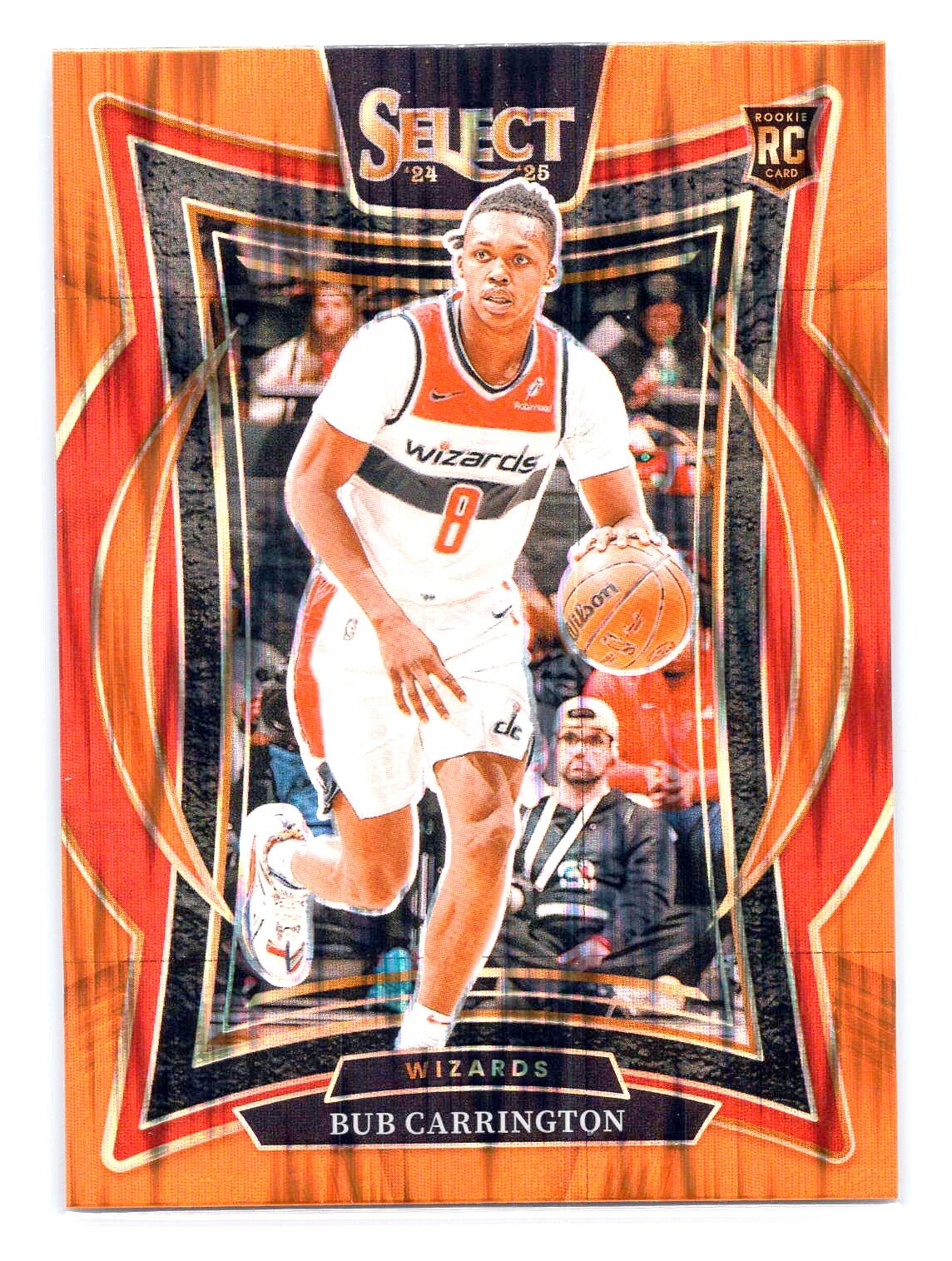 Bub Carrington 2024-25 Panini Select #81 Orange Flash Prizm RC Rookie