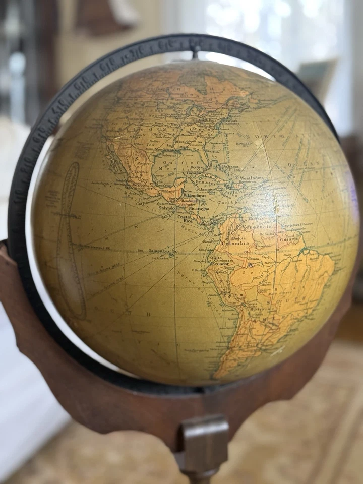 Antiguo globo terráqueo Philips 12 pulgadas mundo en soporte. Foto 2 de 4