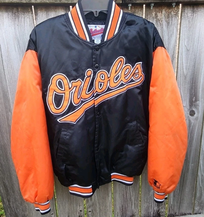 Veste Universitaire Baltimore Orioles – Satin Noir – Personnalisable – Taille XS à 4XL