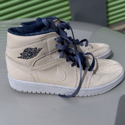 Nike Air Jordan 1 Mid SE Women's Size 8 - Shoes Sanddrift Sail Navy DM9126-104 