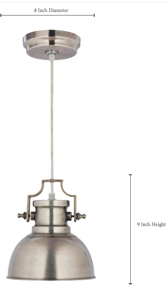 2 Kenroy Home Nautilus Light Pendant Antique Nickel Nautical Modern Industrial - Image 4 of 4