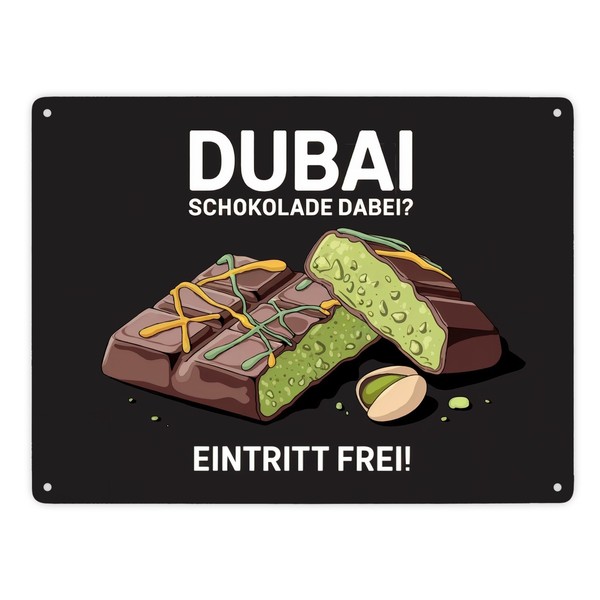 Dubai Schokolade Dabei Metallschild XXL In 28X38 Cm - Eintritt Frei-image