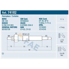 4x Glühkerze für Opel Astra F T92 Combo 71 Corsa B S93 Vectra A J89 id02386