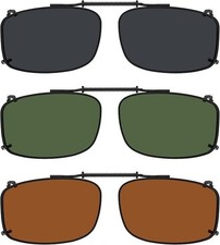 3-pack Clip-on Polarized Sunglasses 56 34MM Grey/Brown/G15 Lens