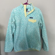 Patagonia Synchilla Women  s Light Blue Snap Button Fleece Pullover, Size M