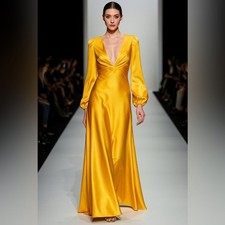 Women's Mac Duggal Marigold Maxi in Size 2 NWT $398