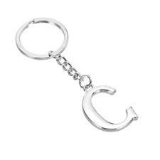 Initial Letter Keychain - Metal Alphabet Pendant Girls Gift Key Chain Charm L...