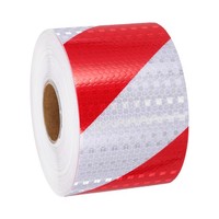 Reflektierendes Band, 3 Zoll X 82 Ft, Selbstklebend, FüR Autos, Rot/Weiß