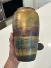 WELLER LASA Art Pottery Scenic Vase Trees Iridescent Art Nouveau 9”