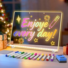 LED Drawing Board for Kids - 13.7x10.6 Inch Erasable Acrylic Doodle Pad with ...