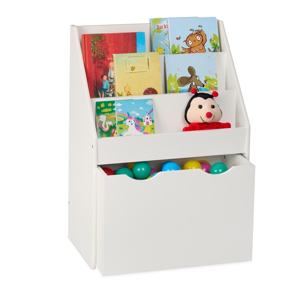 BüCherregal Kinder Buchregal Kinderregal KinderbüCherregal Spielzeugregal Weiß-image