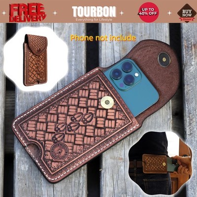 Tourbon Leather Cell Phone Case Pouch Carry Holster Belt Attach Western Style