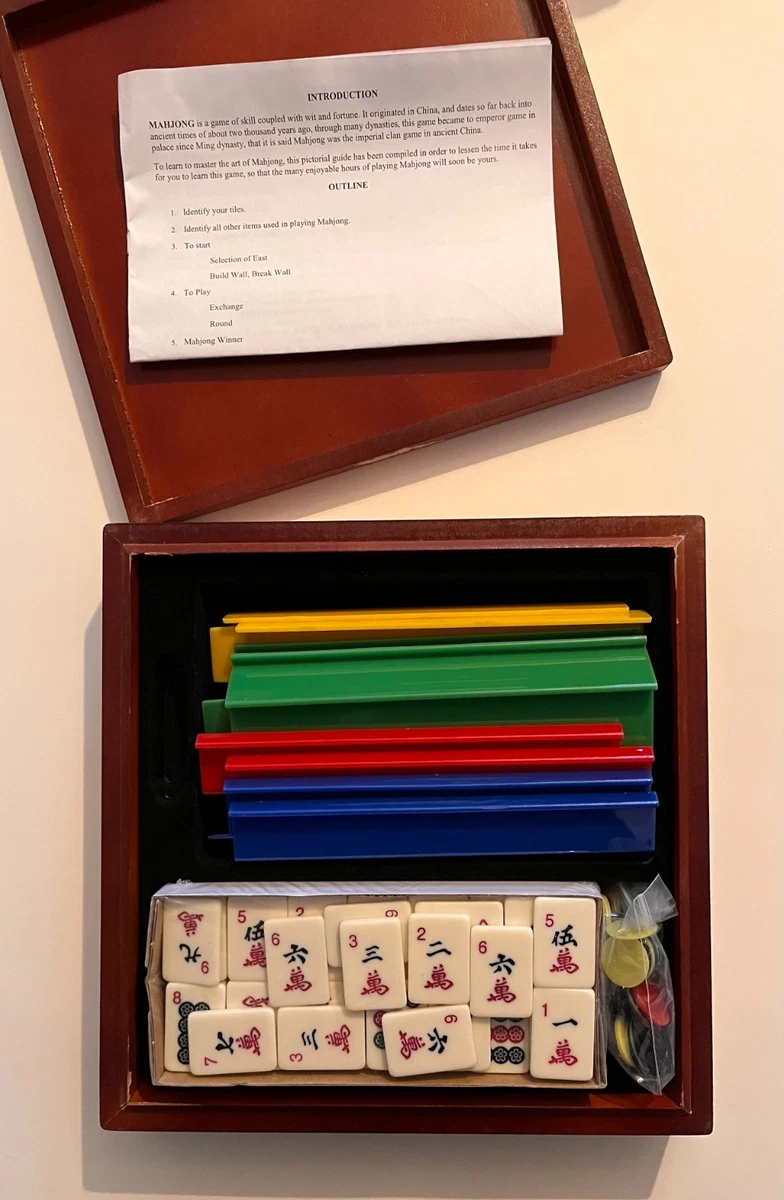 Ensemble Mah Jongg Cardinal Industries Vintage 1960, 162 Tuiles Bakélite Jaune