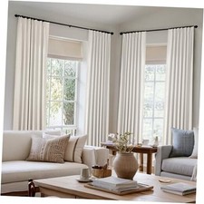 Pinch Pleated 100 Blackout Linen Curtains 90 40"W x 90"L Pack of 2 Natural